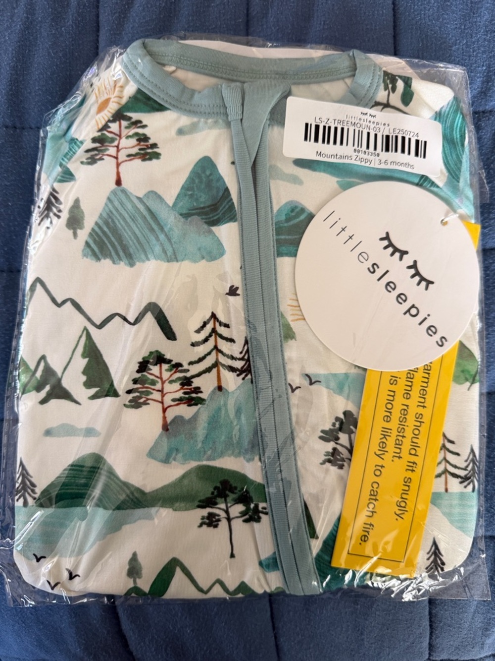 Little Sleepies Mountain Print Zippy Romper - 3-6m